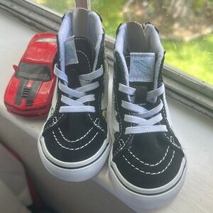 Vans Kids Black and White High-Top Sneakers
